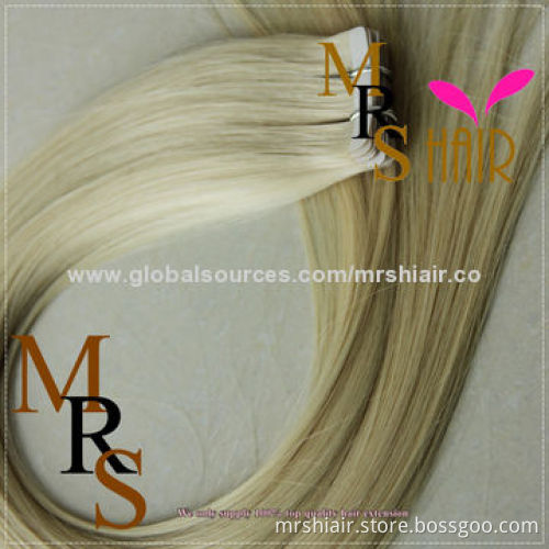 24-inch 613# light blonde adhesives double side tape hair remy extension, measures 4 * 0.8cm, OEM